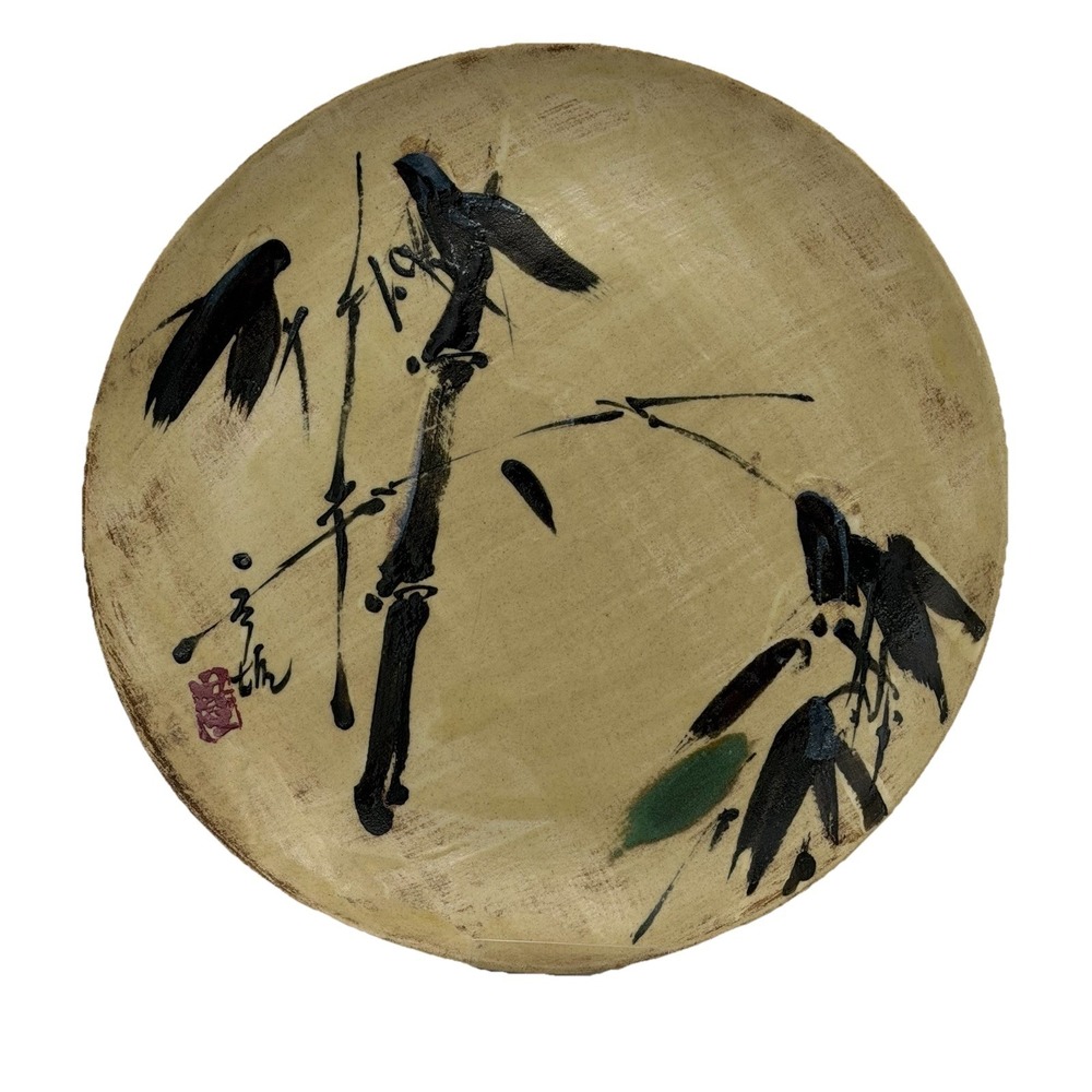 Vtg 1940's Tyrus Wong 11" Plate 227 Gabriel Pasadena Bamboo Bird Disney Artist